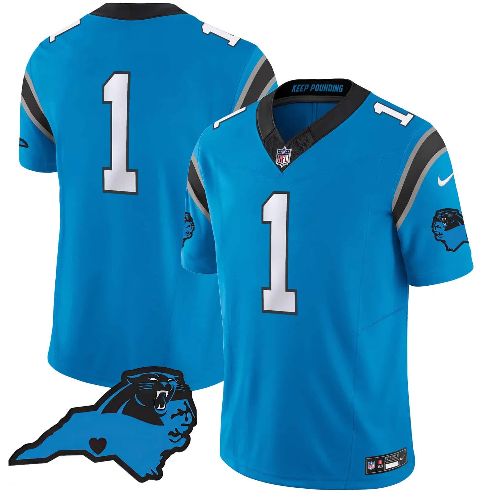 Men Carolina Panthers #1 Newton Cam Light Blue 2024 Nike Vapor Limited NFL Jersey style 1->indianapolis colts->NFL Jersey
